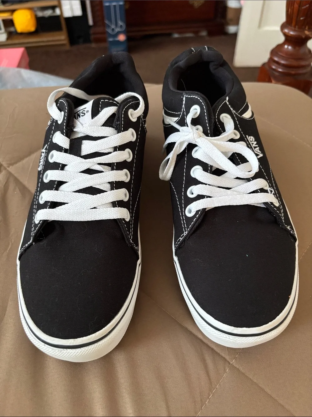 Vans Black Canvas Low-Top Sneakers